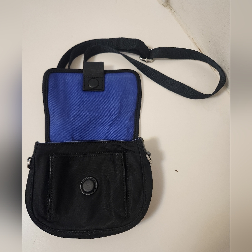 Juicy Couture Black/Blue Nylon Leather Cotton Crossbody Messenger Bag - Picture 3 of 10